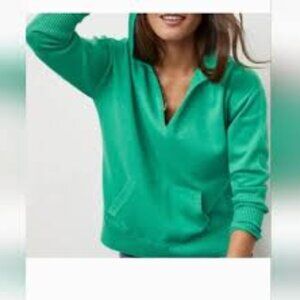 Cabi 5804 Hop to Hoodie Green V-Neck Hooded Sweater Front Pocket XL